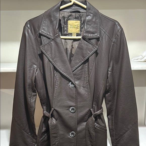 NWT Valerie Stevens Brown Leather Jacket